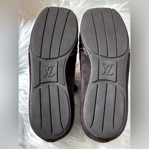 LOUIS VUITTON Monogram Canvas & Patent Leather Globe Trotter Sneakers Size 38 - Picture 6 of 9